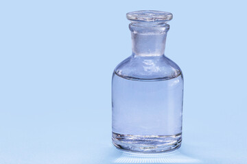 Reagent bottle with stopper Glass, isolated on white background
