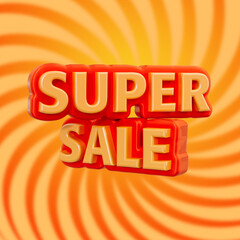 big super sale online shopping banner season special offer icon 3d render concept for social Poster