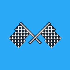 Race flag in pixel art design