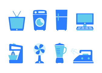 vector graphic set modern of household electronic equipment icons