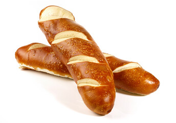 Lye Bread Sticks on white Background - Isolated