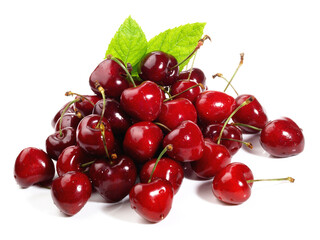 Sweet Cherries on white Background Isolated