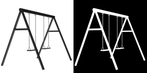 Obraz premium 3D rendering illustration of a park swing