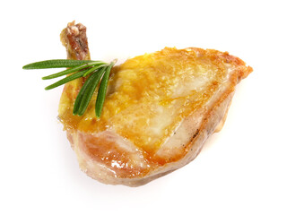 Grilled Quail Breast isolated on white Background