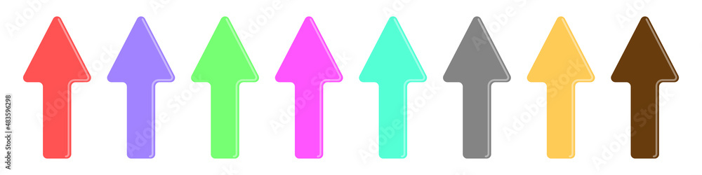 Poster vector set of colorful up arrows. vector illustration.