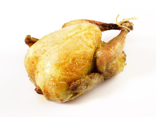 Grilled Quail isolated on white Background