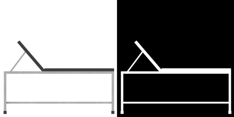 3D rendering illustration of a patient examination table
