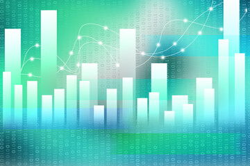 2d rendering dollar business graph background
