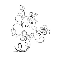 butterfly 22. decorative element with stylized butterflies, leaves and swirls. graphic decor