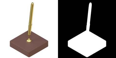 3D rendering illustration of a pen stand