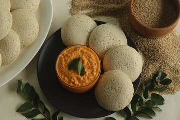 Steamed Little millet cakes or little millet idli. Made with fermented batter of little millet,...