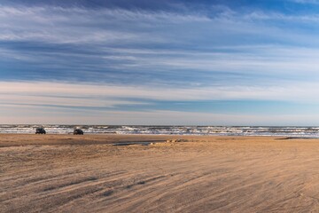 Surf of the North Sea at the Blokhus Strand beach. Nordjylland (North Jutland Region), Denmark