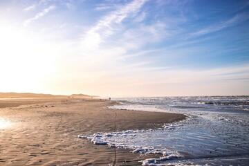 Surf of the North Sea at the Blokhus Strand beach. Nordjylland (North Jutland Region), Denmark