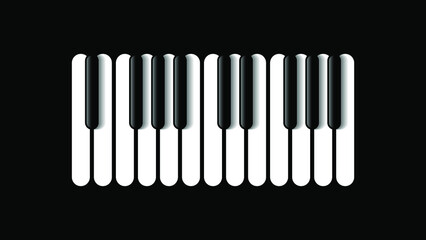 Abstract Piano Keys Music Keyboard Instrument Song Melody Vector Design Style