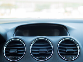 Vehicle dashboard from inside with copy space