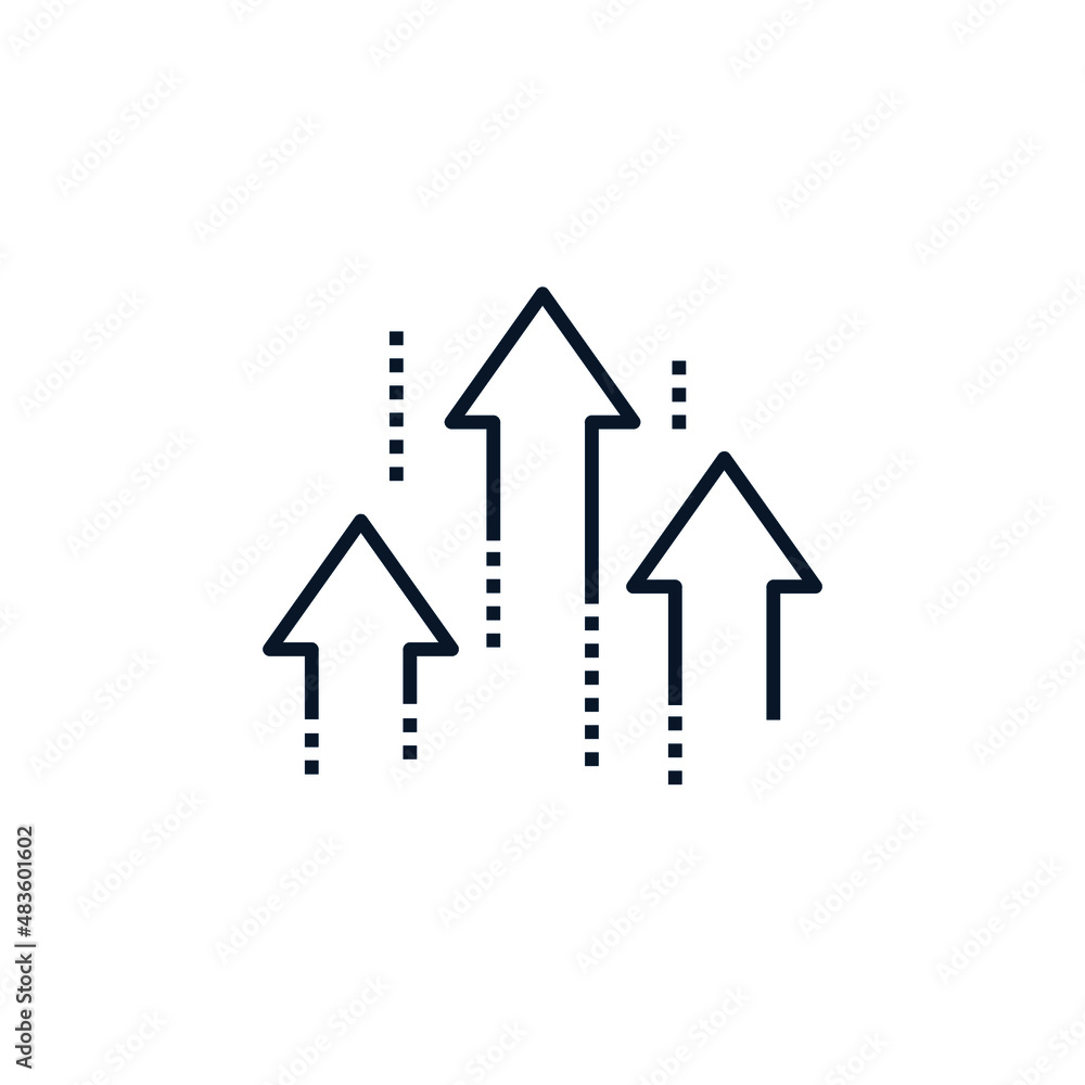 Poster arrows direction up. the concept of improving the result, profit from investment. design element. ve