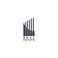 minimalist line real estate concept logo vector template