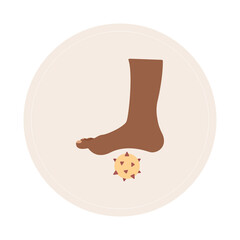 Spiky ball for deep tissue foot massage. Massaging trigger point, myofascial release, pain relief, yoga