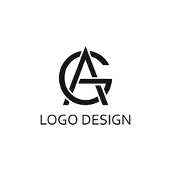 letter ga, ag logo design template