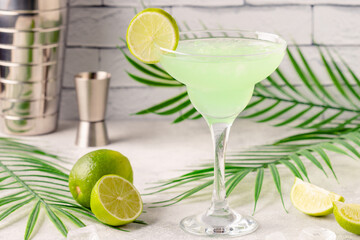 Classic Lime Daiquiri Cocktail with a Garnish