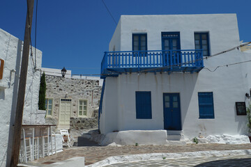 Beautiful Plaka, picturesque main village of Milos island, Cyclades, Greece