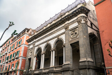 Fototapeta na wymiar 15th century church of Santa Maria Della Sapienza in Constantinopoli street in Naples, Italy