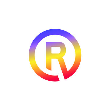 futuristic colorful gradient letter r logo design