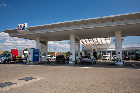 Socar gas station in Bucharest, Romania.
