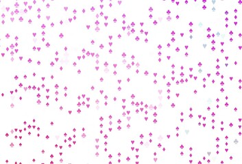 Light Pink vector background with cards signs.