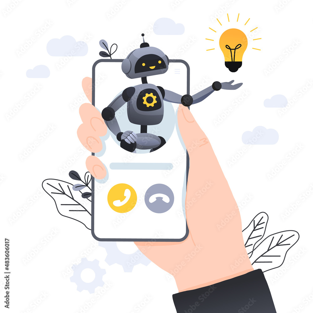 Poster illustrations concept customer and operator, online technical support 24-7 for web page. artificial 