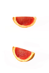 Grapefruit slice isolated on white background