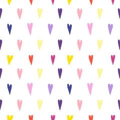 pattern with hearts. Seamless hearts. Colorful hearts pattern. Hearts pattern. Hand drawn. Pattern for Valentine Day.