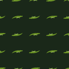 Cute crocodiles seamless pattern.Funny animals background.