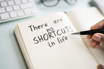 No Shortcut Text Written By Person With Marker