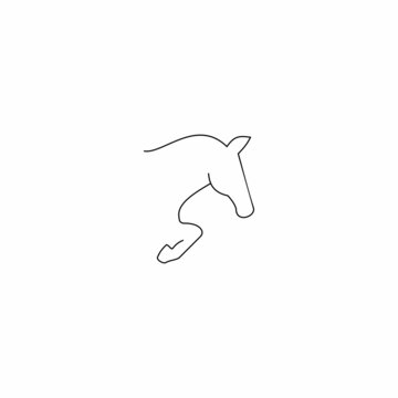 Line art Horse head logo type vector illustration