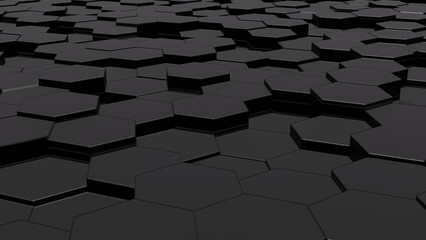 Abstract hexagons, dimensions and business background. futuristic floor