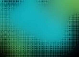 halftone gradient pattern graphic background. black dotted on gradient blurred blue, green background. pop art blue green halftone, comics background. vibrant background, with blending colors.