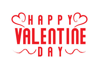 Happy Valentines Day text vector design, typography print file text logo design. red color typography 