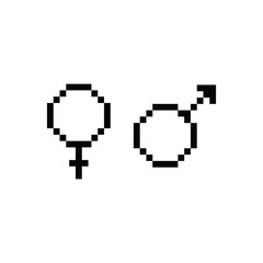 pixel gender icon male and female sign