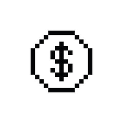 dollar icon vector pixel dollar 
