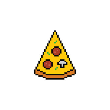 pixel pizza icon vector. Fast food icon