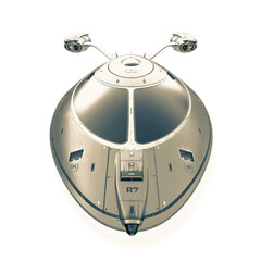 master spaceship in white background front view