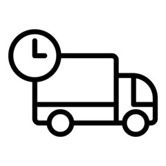 Van Time Delivery Flat Icon Isolated On White Background