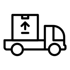 Delivery Van Flat Icon Isolated On White Background