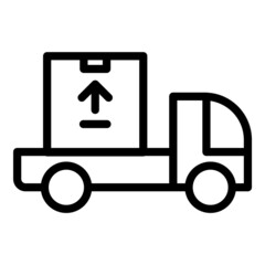 Delivery Van Flat Icon Isolated On White Background