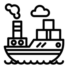 Obraz premium Sea Cargo Shipping Flat Icon Isolated On White Background