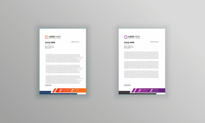 letterhead template vector, minimalist style, printing design, business template, flyer layout.