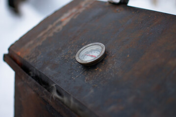 Iron smokehouse for fish and meat