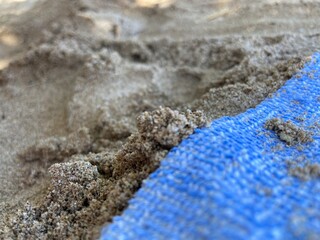 blue and white sand