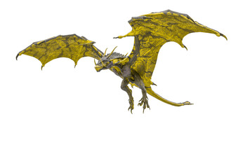 Naklejka premium master dragon is flying in white background